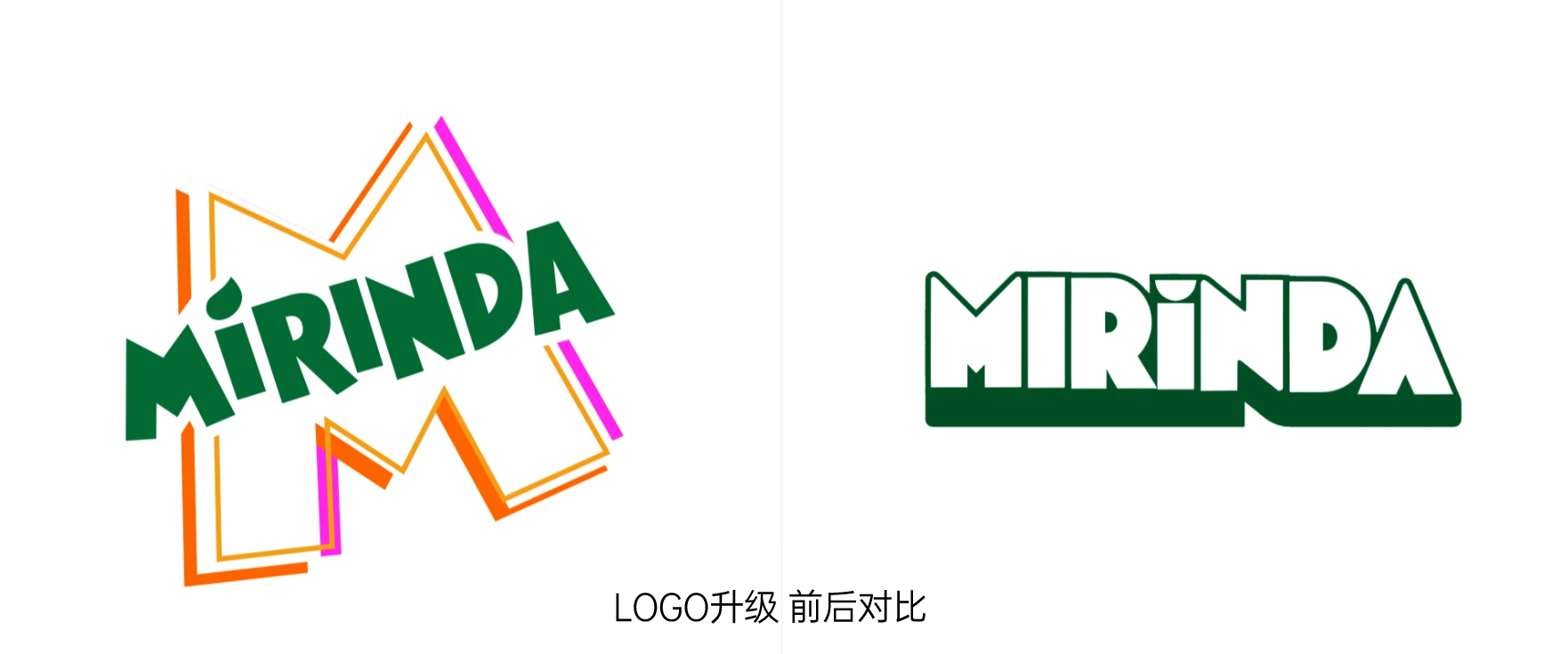 美年达LOGO升级前后对比